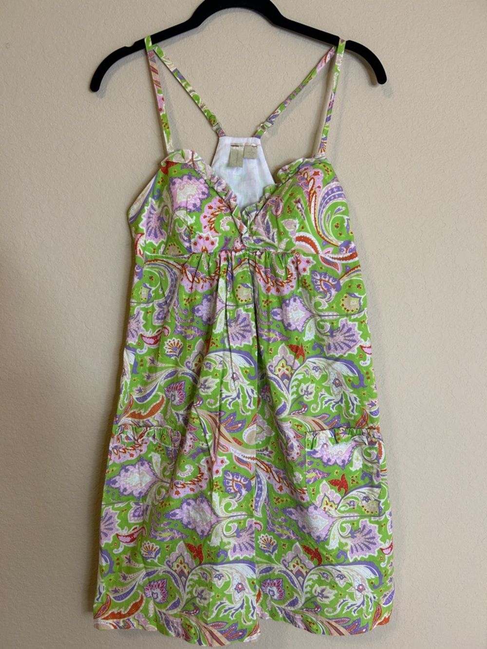 Johnny Martin Green Paisley Sundress with Adjustable Straps Size 1 Juniors